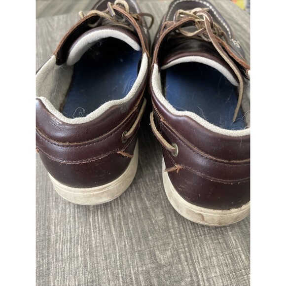 L.L. Bean Lakeside Boat Shoe Three Eye Men's 13 W Brown Leather 287220 - Picture 4 of 6